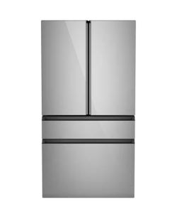 36 in. 23.2 Cu. Ft. Counter-Depth 4-Door French-Door Refrigerator in Platinum Glass, Dual-Dispense AutoFill Pitcher