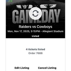 Raiders  Vs. Dallas Cowboys