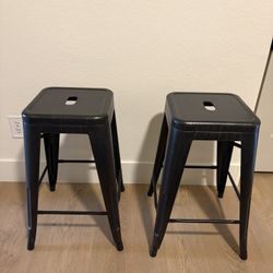 Pair Of Metal Bar Stools
