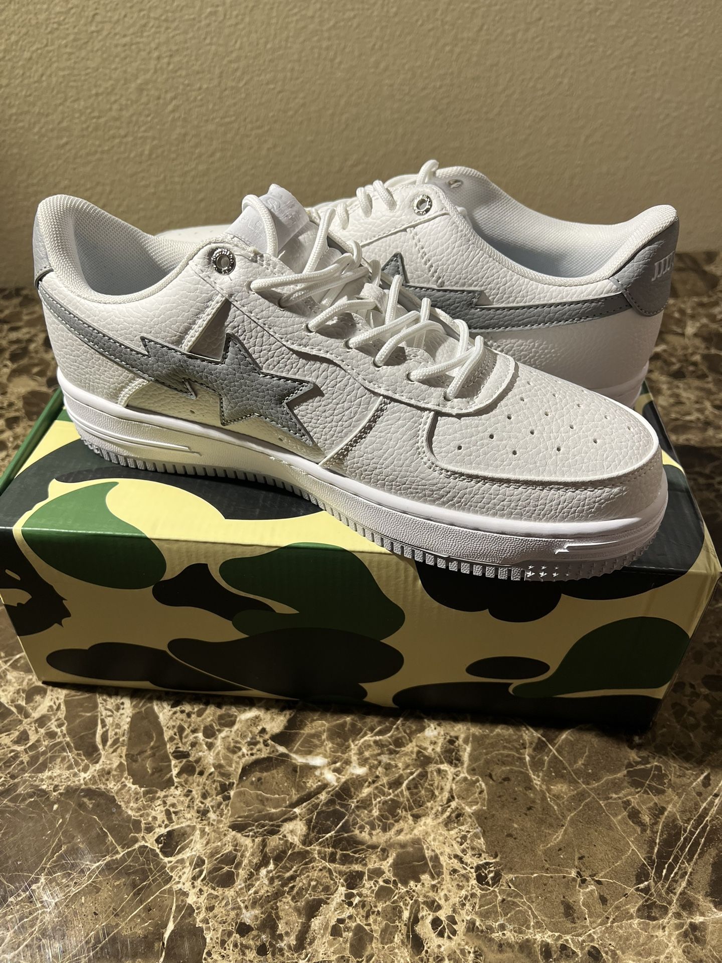 A Bathing Ape Bape Sta JJJJound White Gray size 10.5