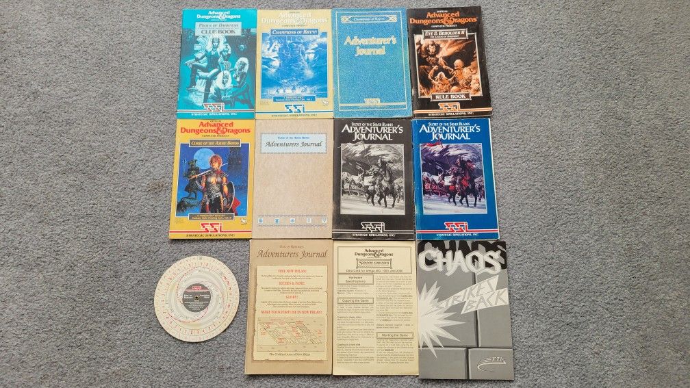 Advanced Dunheons & Dragons Computer Video Game Manuals! Forgottwn Realms, SSI Stratwgic Solutions! Ranging from 1989, 1990 & 1991. Good Cond!