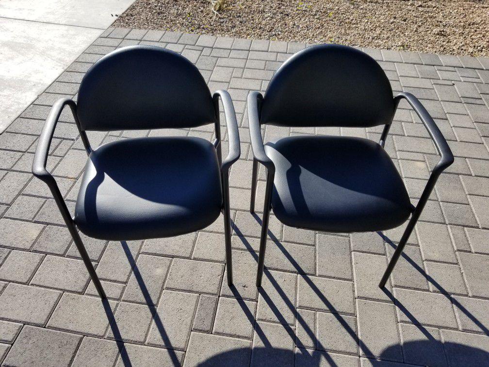 Black waiting chairs
