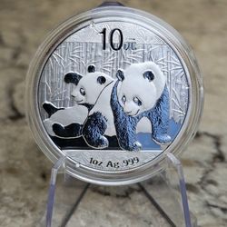 2010 1oz China Panda .999 Fine Silver in Capsule