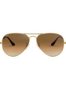 Ray-Ban RB3025 Aviator Large Metal Gold Brown Gradient Sunglasses 58mm Unisex