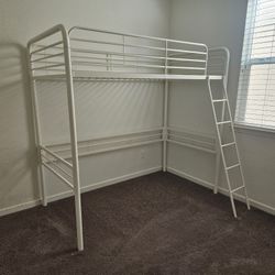 DHP Tommy Twin Metal Loft Bed, Off White