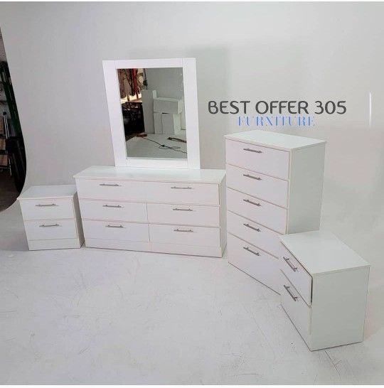 Chest, Dresser , Mirror and 2 Nightstands Cómoda Con Espejo ,Gavetero Y 2 Mesitas de noche,All Products : American Fashion Style Bags On Sale