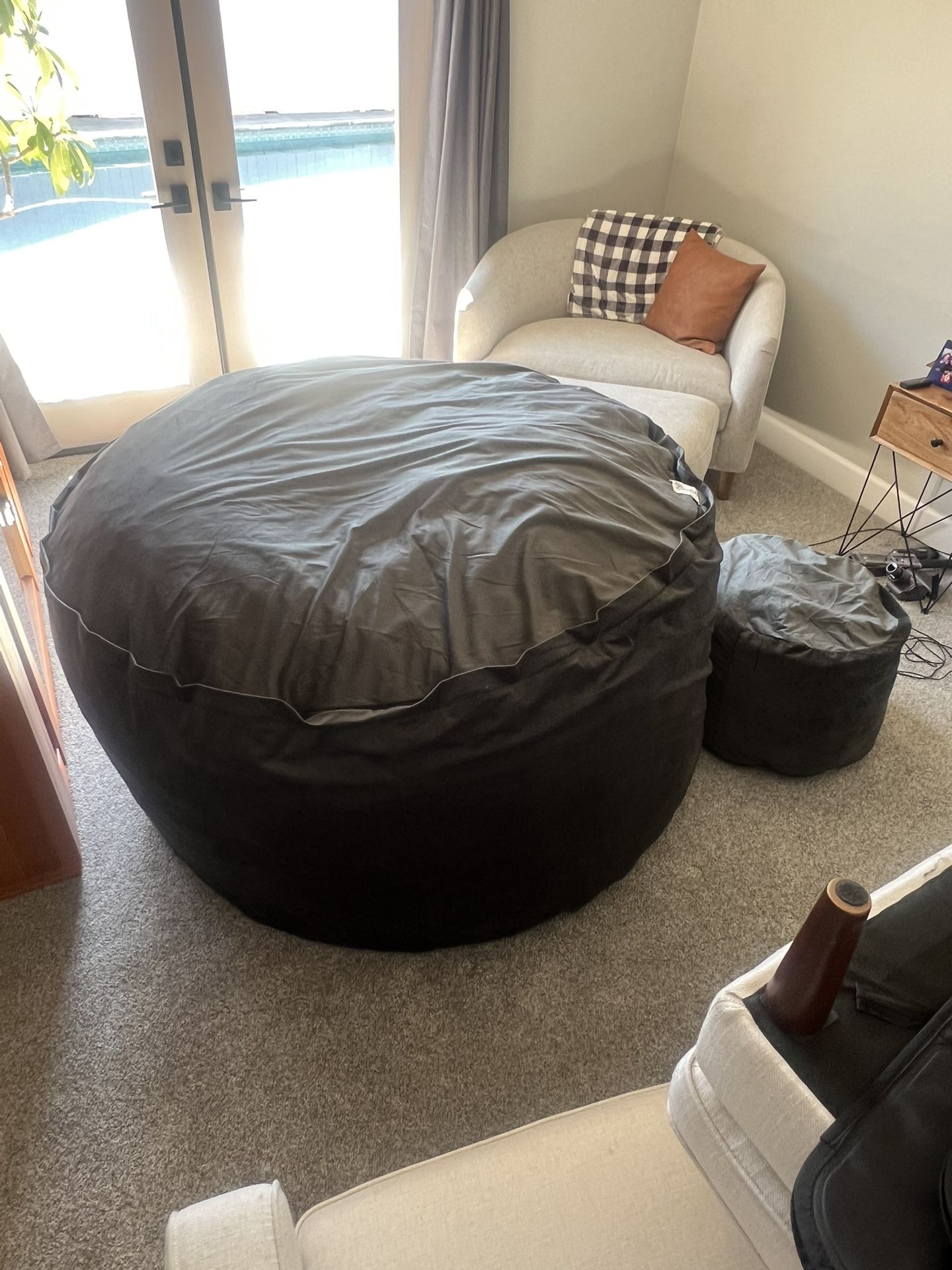 Ultimate Sack 6ft Bean Bag Chair-Light Sage Suede-$200 OBO