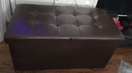30 in. Dark Brown Ottoman Flipping Lid