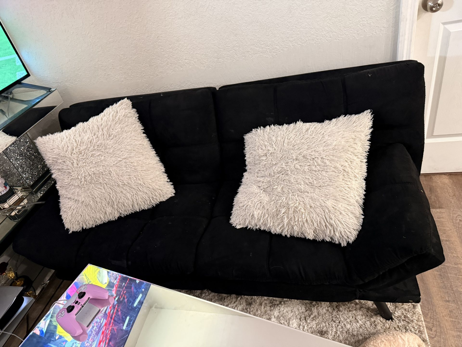 Small Microfiber SofaBed Couch Black