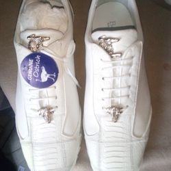 Belvedere Genuine Ostrich And Crocodile Leather Size 11 Luxury Shoes