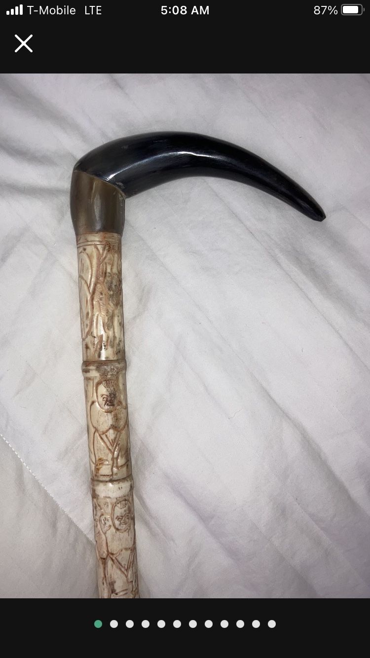 Unique Bone & Horn Walking Stick