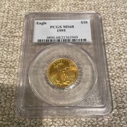 1995 $10 American Gold Eagle – PCGS MS68 – Near-top population – 1/4 oz gold