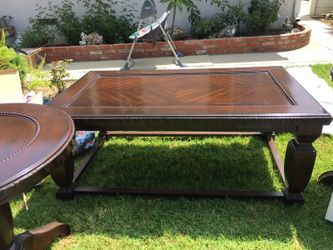 Table and two side tables