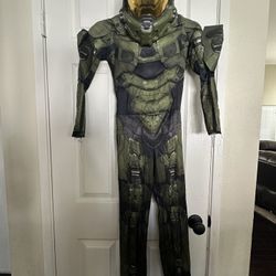 Halo Master Chief child medium 8-10 muscle padded mask costume video game series