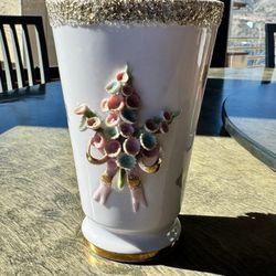 50's Vintage Lefton China Pink Vase