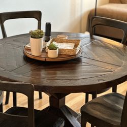 Restoration Hardware SALVAGED WOOD X-BASE ROUND DINING TABLE