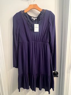 NEW Socialite Navy Long Sleeve Open-Back Dress Size Medium