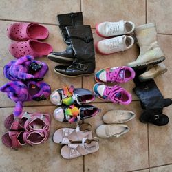 Girls Shoes. 11 Pairs. Size 12, 12, 13, 1, 2