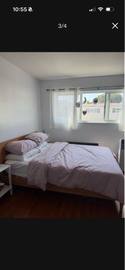 Queen wood bed frame