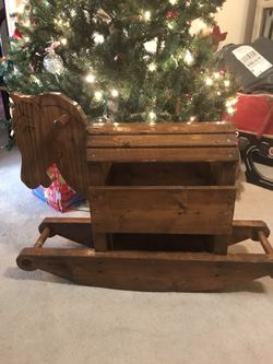 Handmade wooden rocking horse