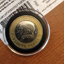 20 Peso Mexican Coin 1(contact info removed) (Protective Cover Included)