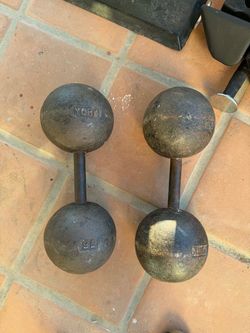 Vintage barbells 75 lbs each