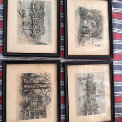 Set of 4 Cityscapes By Jan Korthals
