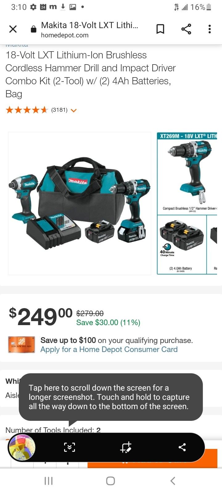 Makita 18v Mxt Lithum-ion Brushless 2-piece Combo Kit