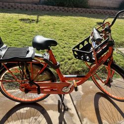 Batavus 3-Speed City Bike + Bobike Child Seat, Basket, Light + Kickstand 