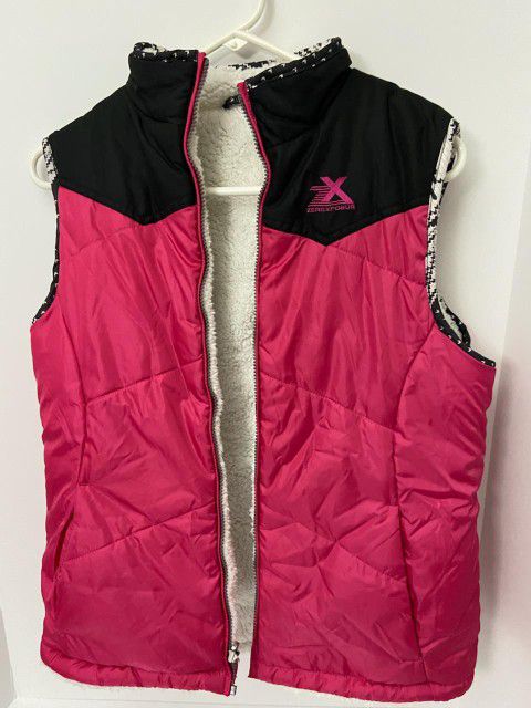 ZeroXposur Womens Size XL (16) Pink Reversible Puffer Vest Jacket