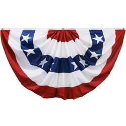 HOOSUN 4th Of July Decorations,American Flag Bunting for Outside,3x6 Ft Fourth of July Bunting Patriotic Memorial Day Decor,Red White and Blue USA Fla