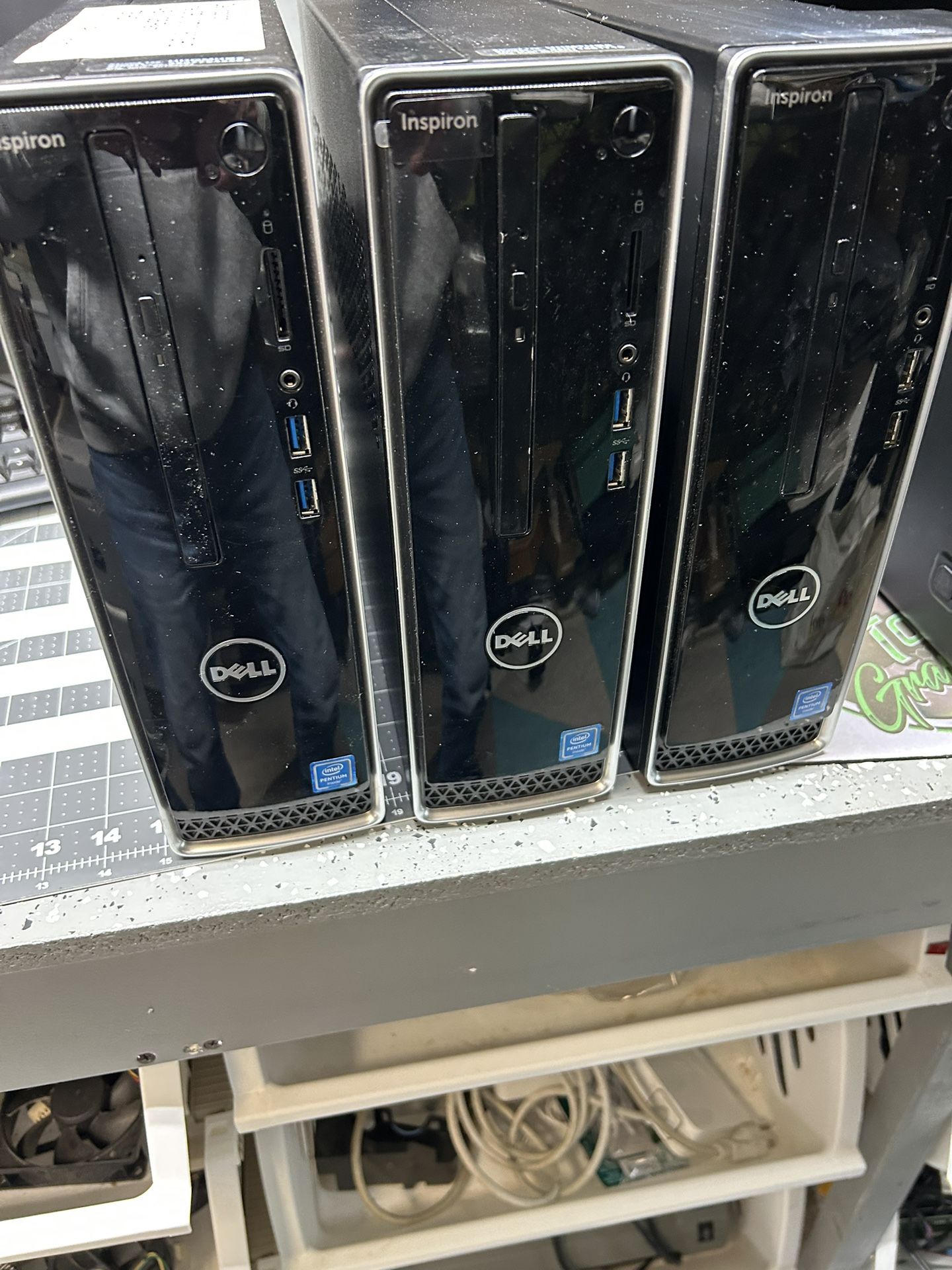 3-Dell Small Factor Computers With Power Cords And Windows 11 Installed All 3 One Price