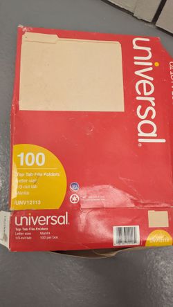 Universal Top Tab File Folders 100 count