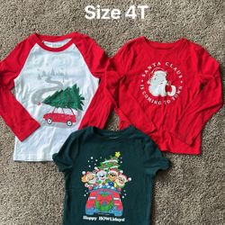 Toddler Christmas Shirt Bundle Size 4T