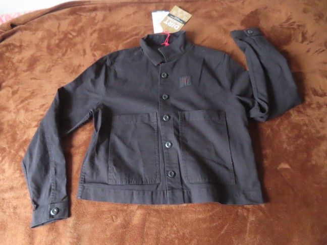 Topo Designs Dirt Jacket Womens Black Long Sleeve Button Cotton Small NWT