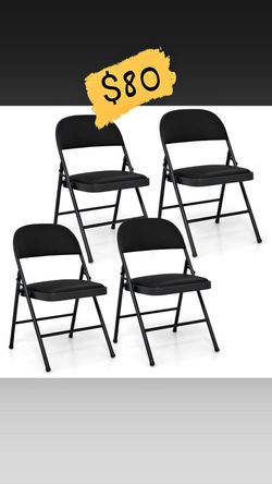 4 pack metal chairs with cushion