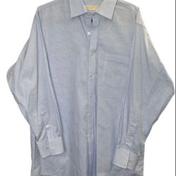 Michael Kors Men's Blue Checkered Shirt (PERFECT CONDITION)