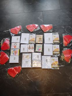 lot of Valentine's card packs and garland