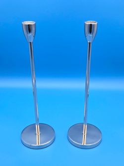 Metal Silver Candle Holder Set/2