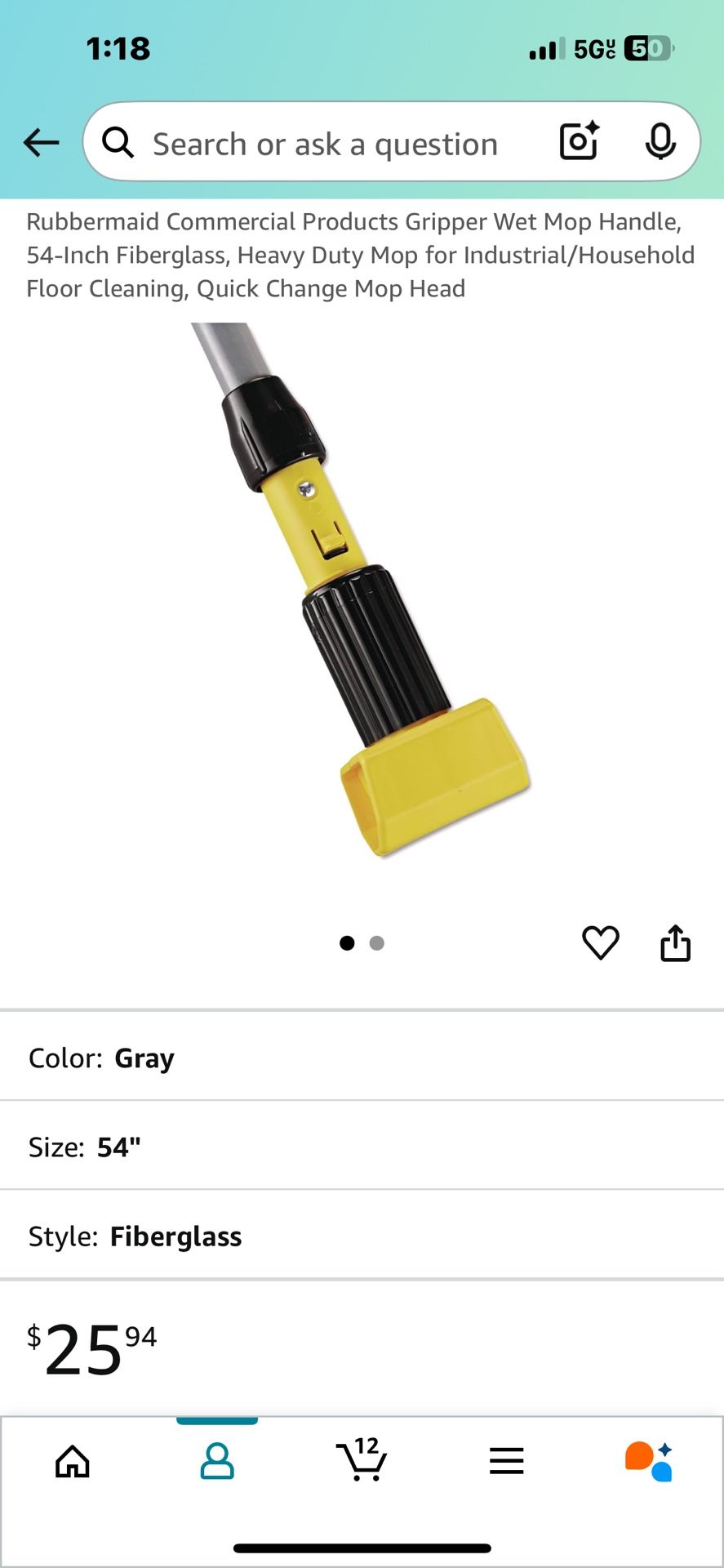 Rubbermaid Commercial Mop Handle