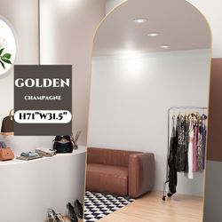 Arched Full Length Mirror, L71in. W31.5in. Floor Mirror with Stand, Arched Wall Mirror Full Length, Large Standing Mirror Full Length, Wall-Mounted Mi