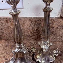 Silver Plated Candle Stick Holders 