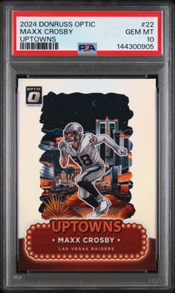 2024 PANINI DONRUSS OPTIC UPTOWNS 22 MAXX CROSBY PSA 10 GEM MINT GRADED