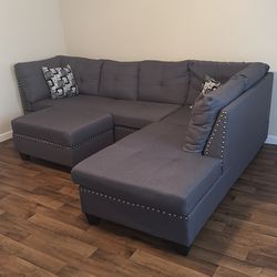 2 piece sectional with ottoman