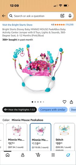 Bright Starts Minnie Mouse Baby Activity Jumper