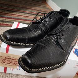 Fortune By Liberty Black Leather Ankle Boots Men Size 9