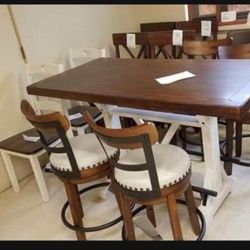 Farmhouse Style Brown/ White Counter Height Dining Set ✅ Dining Room 💥 Fastest Delivery 🚚  Brand New ☄️