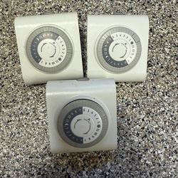 (3) GE Plug-In Mechanical Timer GE5316-71L3 Heavy Duty 24hr Dial Switch Indoor