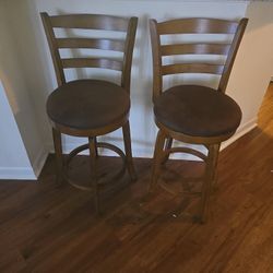 Two Wooden Bar Stools