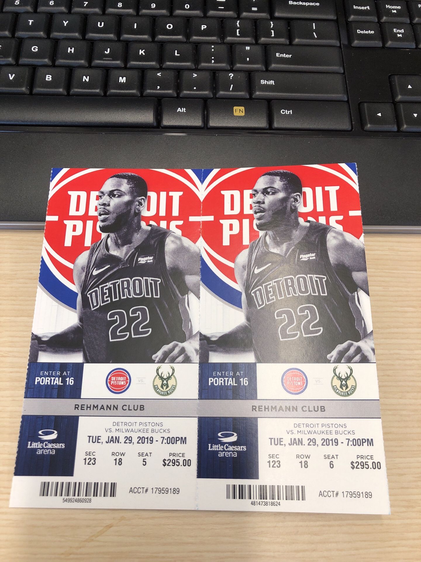 Detroit Piston vs. Milwaukee Bucks - Rehmann Club - Ticket-LCA